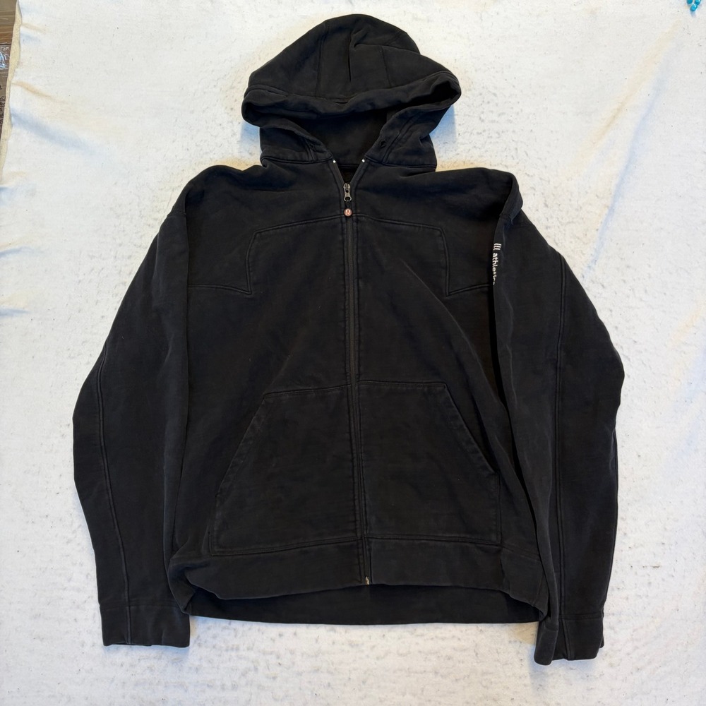 Lululemon Scuba Full Zip Hoodie Mens Large Black Athletica Logo Full Zip
